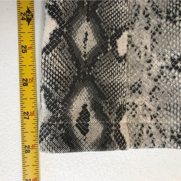 She + Sky Python Reptile Print Skinny Pants Cream Gray Black Side Zip Small - Picture 9 of 12